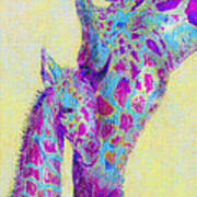 Violet Giraffes Poster