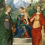 Virgin And Child Enthroned Between Saints Cecilia And Catherine Of Alexandria Poster