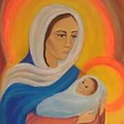 Virgin Mary And Baby Jeus Poster