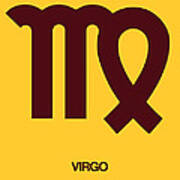 Virgo Zodiac Sign Brown Poster