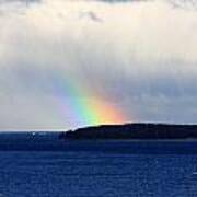 Vivid Rainbow Over Sutton Island Maine Poster