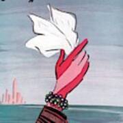 Vogue Cover Illustration Of A Gloved Hand Waving Poster