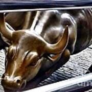 Wall Street Bull Statue Poster