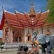 Wat Chalong Wiharn And Elephant Tribute Dthp045 Poster