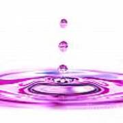 Water Droplets White And Purple Poster