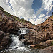 Waterfall At Forty Foot Hole In The Wichita Mountains Poster