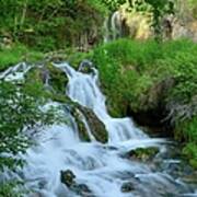 Waterfall In Spearfish Cayon South Poster