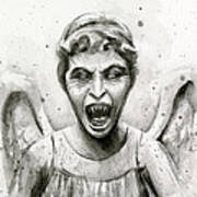 Weeping Angel Watercolor - Don't Blink Poster