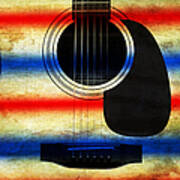 Western Abstract Guitar 1 Poster