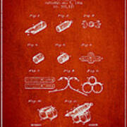 Whistle Patent From 1884 - Red Poster