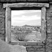 Window Onto Big Bend Desert Southwest Black And White Poster