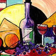 Wine Fruit And Cheese For Two Poster