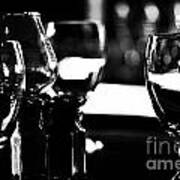 Wine Glasses On Table Poster