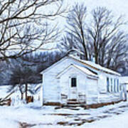 Winter At The Amish Schoolhouse Poster