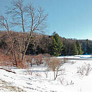 Winter On The Moose River - Old Forge New York Poster