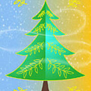 Winter's Hope Holiday Tree Poster