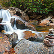 Wnc Flowing Zen Waterfalls Landscape - Harmony Waterfall Poster