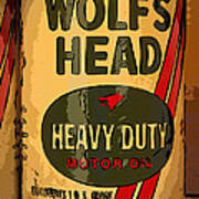 Wolf's Head Oil Can Poster