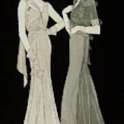 Women Wearing Mainbocher Dresses Poster