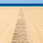 Wood Slat Wheelchair Beach Access Ramp Poster