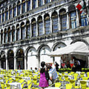 Yellow Chairs In Piazza San Marco Poster