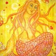 Yellow Mermaid Poster