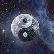 Yin Yang Moon Poster