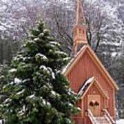 Yosemite Chapel In Winter Poster