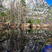 Yosemite Falls Winter Reflection Poster