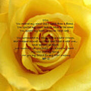 You Poem On Yellow Rose Poster