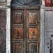 An Old Wooden Door In Italy #1 Poster