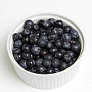 Bowl Of Blueberries #1 Poster