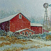 Farm In Winter #1 Poster