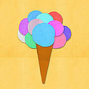Ice Cream On Hand Made Paper #1 Poster