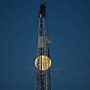 Night Shot Drilling Rig #1 Poster