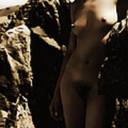 Nude On The Rocks #1 Poster