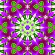 #purple And #green #fractalart #mandala #1 Poster