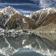 Reflection In Glacial Lake At Tasman #1 Poster