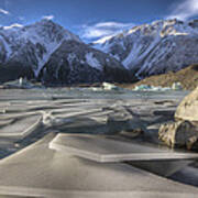 Ice Floes In Lake Tasman Glacier #2 Poster