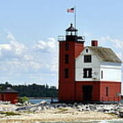 Round Island Lighthouse Michigan Poster