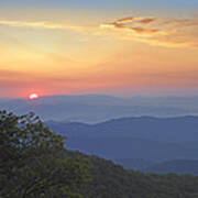 Sunset Over The Pisgah National Forest #2 Poster