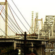 The Two Carquinez Bridges At Crockett And Vallejo California . Aka Alfred Zampa Memorial Bridge . 7d8919 #2 Poster