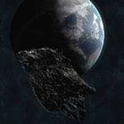 Asteroid In Front Of The Earth #5 Poster