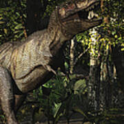 A Mighty Tyrannosaurus Rex Hunts Poster