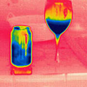 A Thermogram Of Cool Wine And Cool Soda Poster