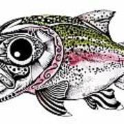 Abstract Alaskan Rainbow Trout Poster