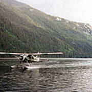 Airplane On Lake Poster