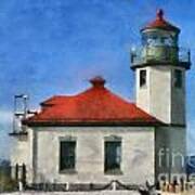 Alki Point Lighthouse In Seattle Washington Poster