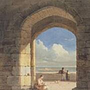 An Arch At Holy Island - Northumberland Poster