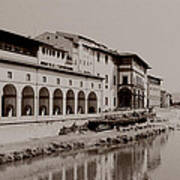 Arno River Embankment Uffizi Museum Poster